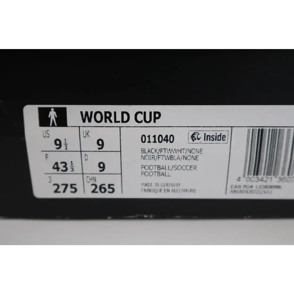 NEW Adidas World Cup 011040 Soccer Cleats Men's Black Football Leather Size 9.5